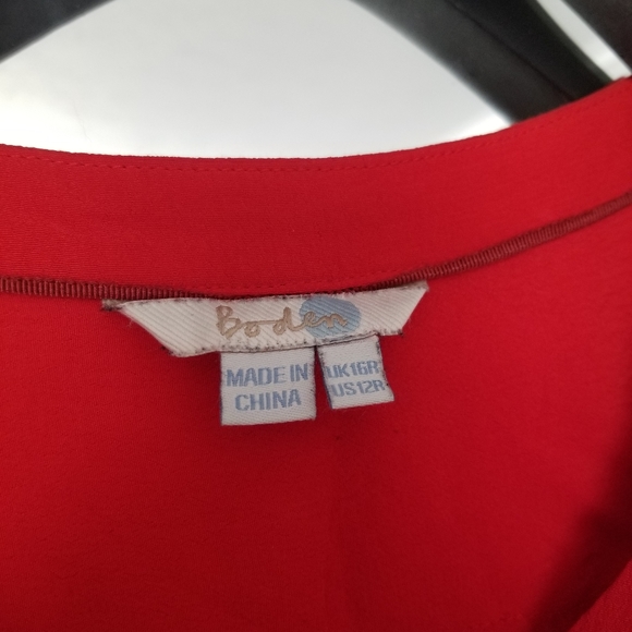 Boden Women's Red Button Down Dress - Picture 4 of 4